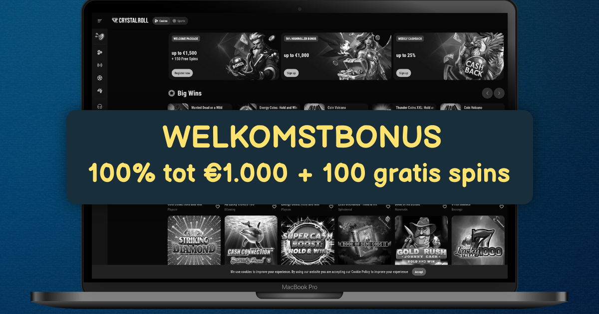 CrystalRoll Casino welcome bonus